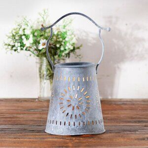 New electric Farmhouse Wax Warmer in weathered zinc with Vanilla wax chunks